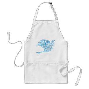 Inspirational Elegant Dove of Peace Tag Cloud Adult Apron