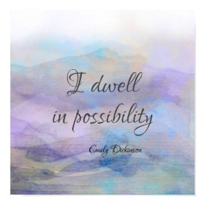 inspirational  Emily Dickinson quote watercolor Poster