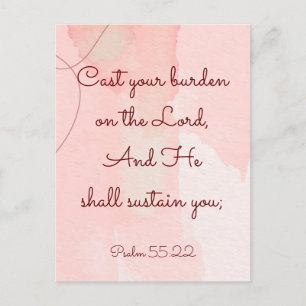Inspirational Encouragement Bible Verse Psalm 55 Postcard