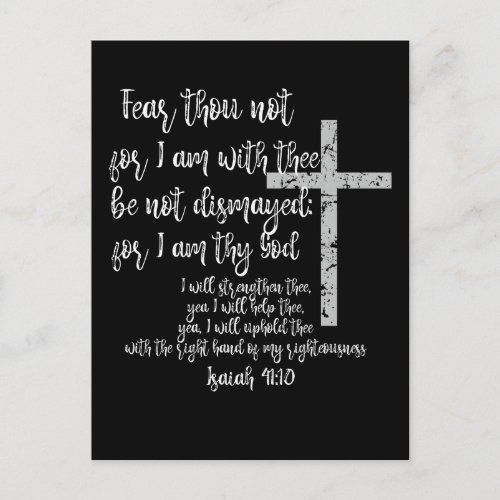 Inspirational Encouragement Isaiah 41 Bible Verse Postcard