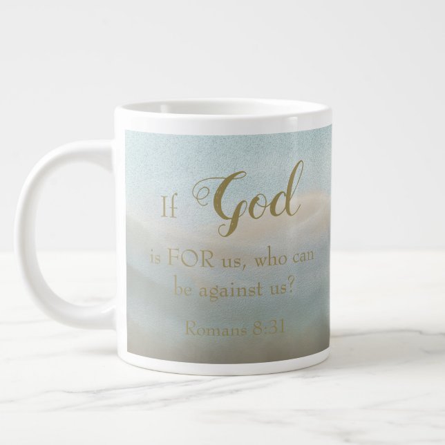Inspirational Encouraging Christian Faith Quote Giant Coffee Mug (Left)