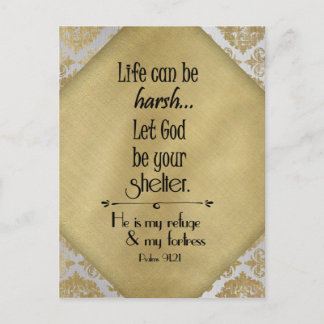 Inspirational Encouraging Psalms Verse with Quote Postcard