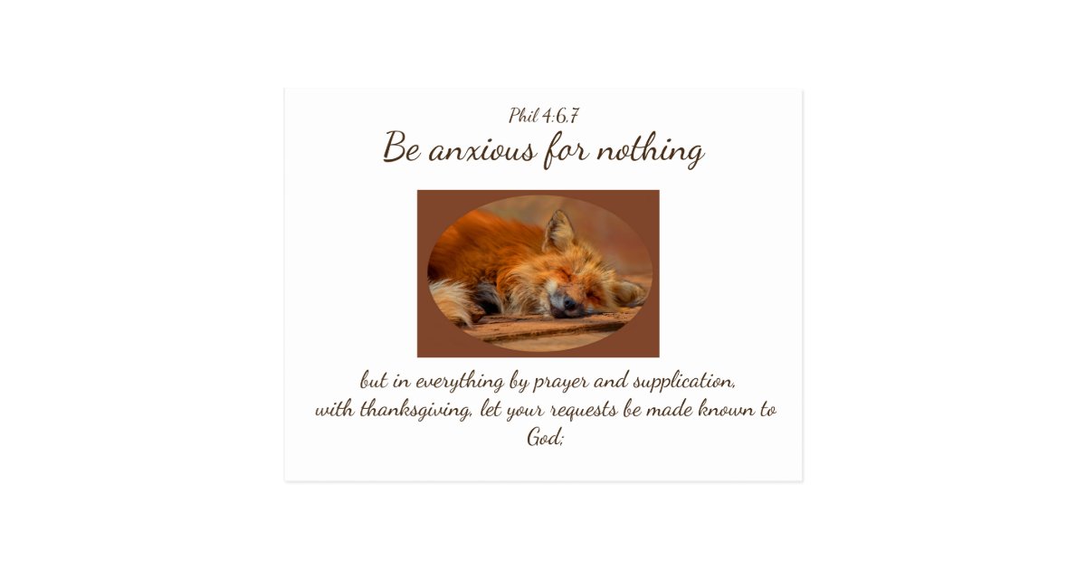 Inspirational Encouraging Scripture Quote Cute Fox Postcard | Zazzle.com