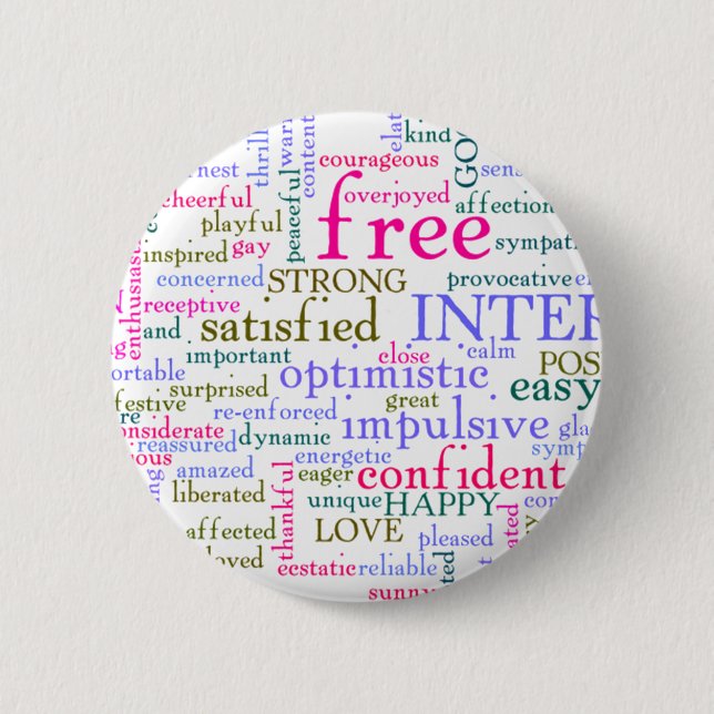 Inspirational Encouraging Words Button (Front)