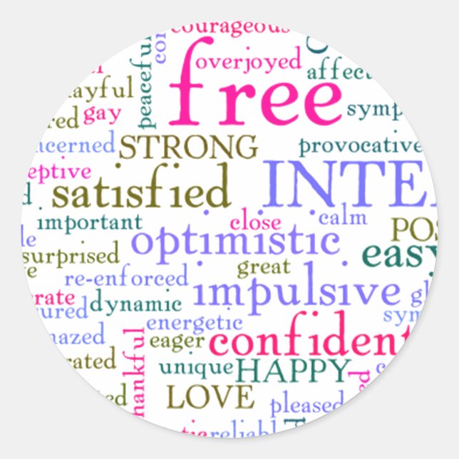 Inspirational Encouraging Words Classic Round Sticker (Front)