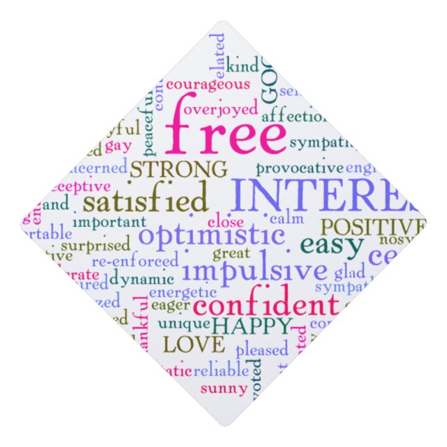 Inspirational Encouraging Words Graduation Cap Topper (Front)