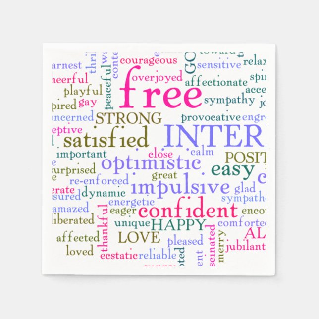 Inspirational Encouraging Words Napkins (Front)