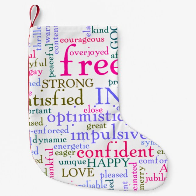 Inspirational Encouraging Words Small Christmas Stocking (Front)
