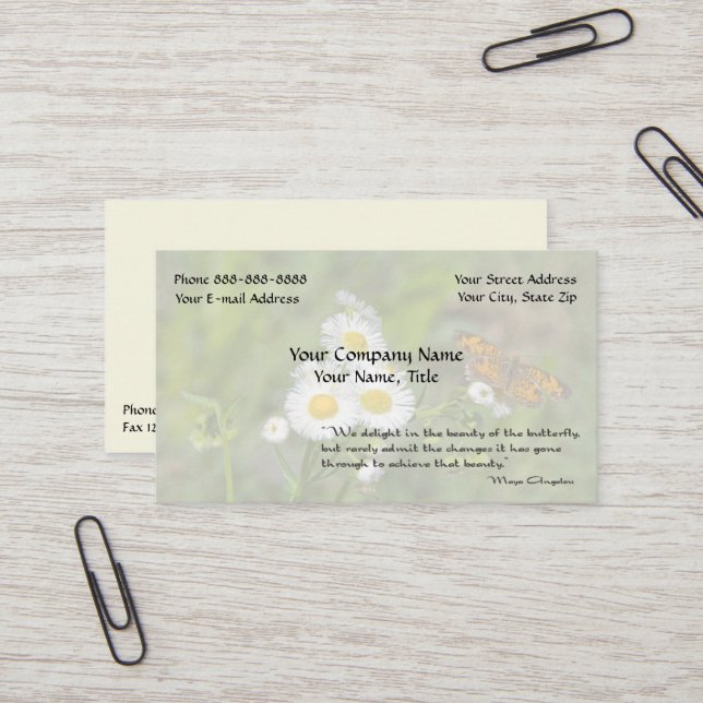 Inspirational Environmentalist Psychologist Business Card (Front/Back In Situ)