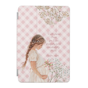Inspirational Expectant Mother Plaid Flower Bow iPad Mini Cover