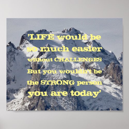 Inspirational Facing Life Challenges Quote Poster