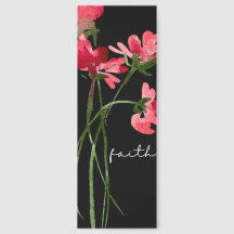 Inspirational "Faith" Watercolor Floral Bookmark 