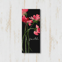 Inspirational "Faith" Watercolor Floral Bookmark 