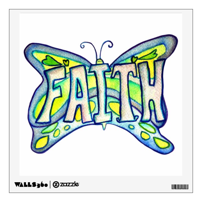 Inspirational Faith Word Butterfly Wall decal (Front)