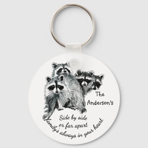 Inspirational Family Always in Your Heart Quote Keychain