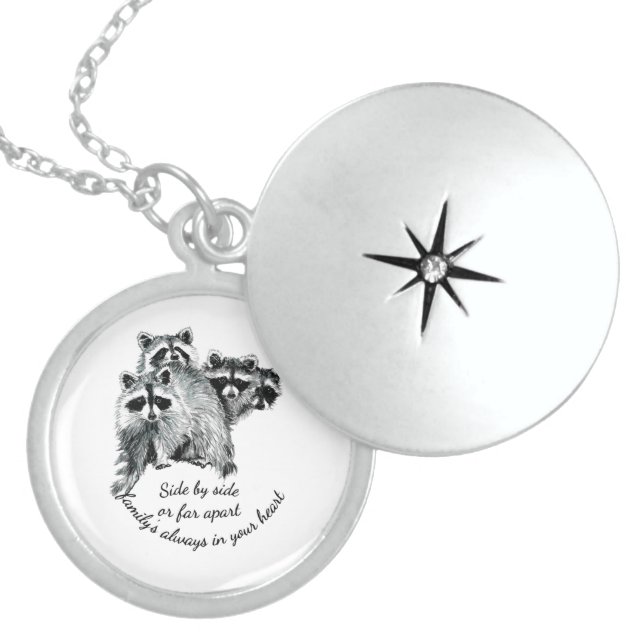 Inspirational Family Always in Your Heart Quote Locket Necklace (Front)