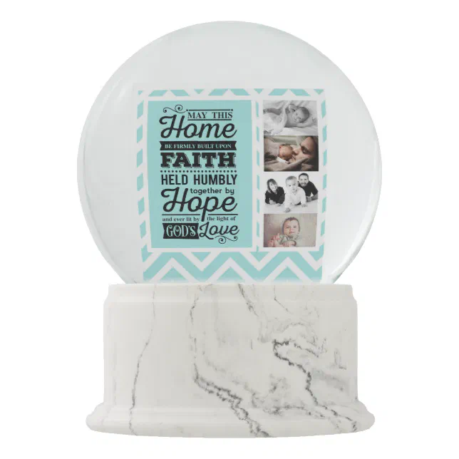 Inspirational Family Quote Custom Photos Snow Globe | Zazzle