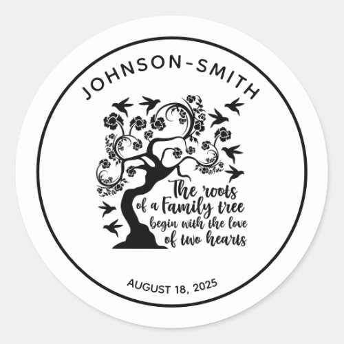 Inspirational Family Reunion Quote Tree  Classic Round Sticker