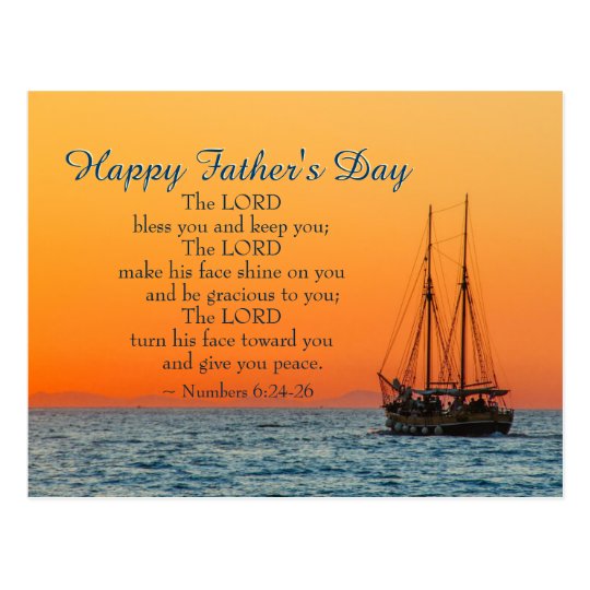 Inspirational Father's Day, The Lord Bless You Postcard | Zazzle.com