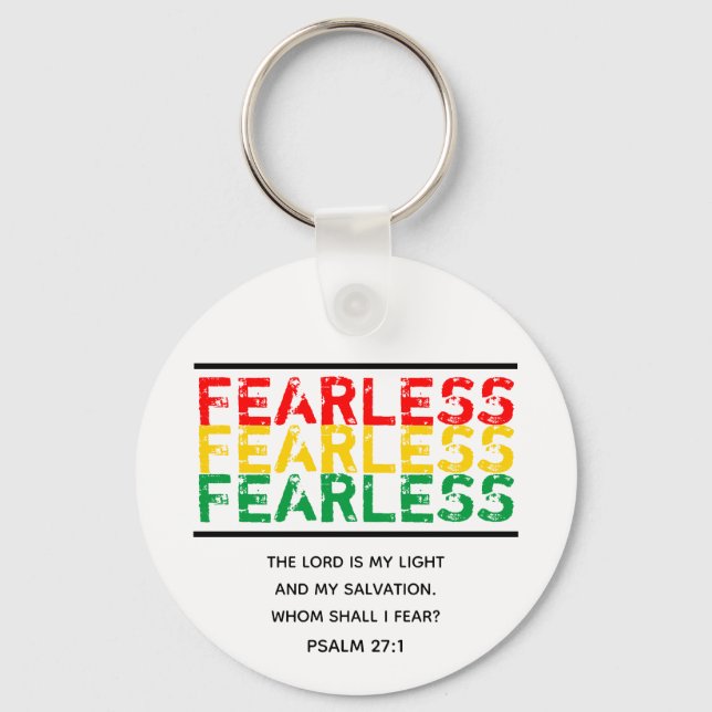 Inspirational FEARLESS Christian Keychain (Front)