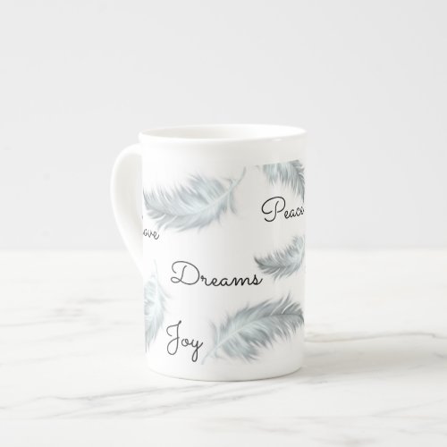 Inspirational Feather Bone China Mug