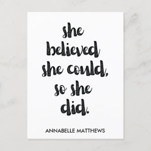 Inspirational Feminist Girl Power Quote Postcard