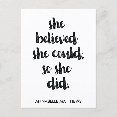 Inspirational Feminist Girl Power Quote   Postcard