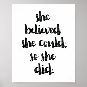 Inspirational Feminist Girl Power Quote Poster
