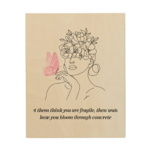 Inspirational Feminist Quote Line Art
