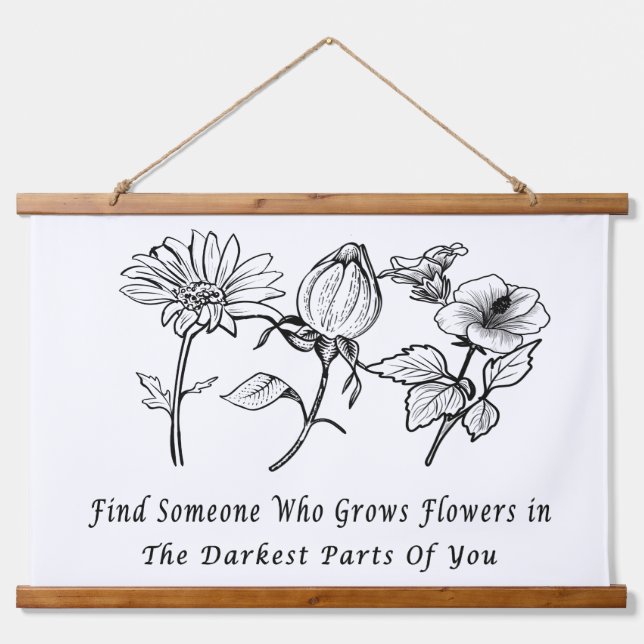  Inspirational Floral Art Hanging Tapestry (Front)