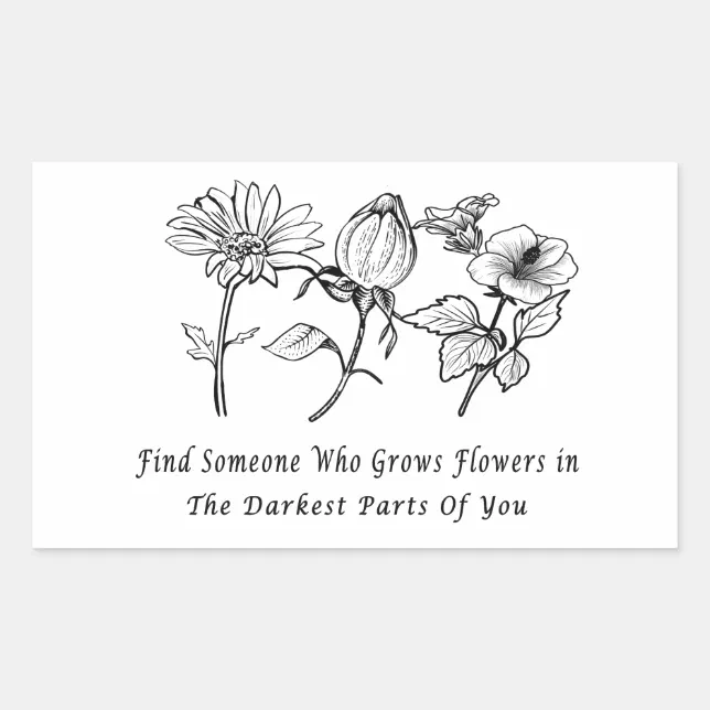 Inspirational Floral Art Rectangular Sticker | Zazzle
