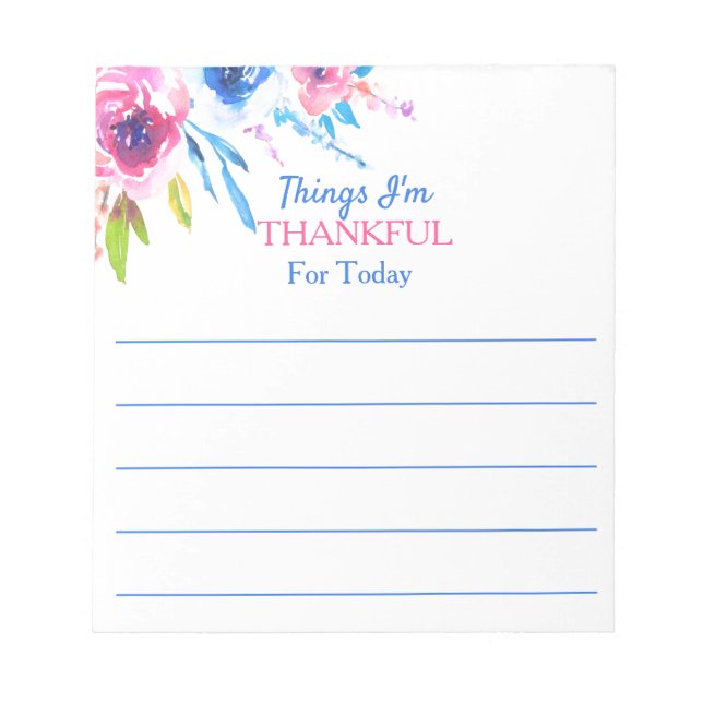 Inspirational Floral Blessings Reminder Notepad (Front)