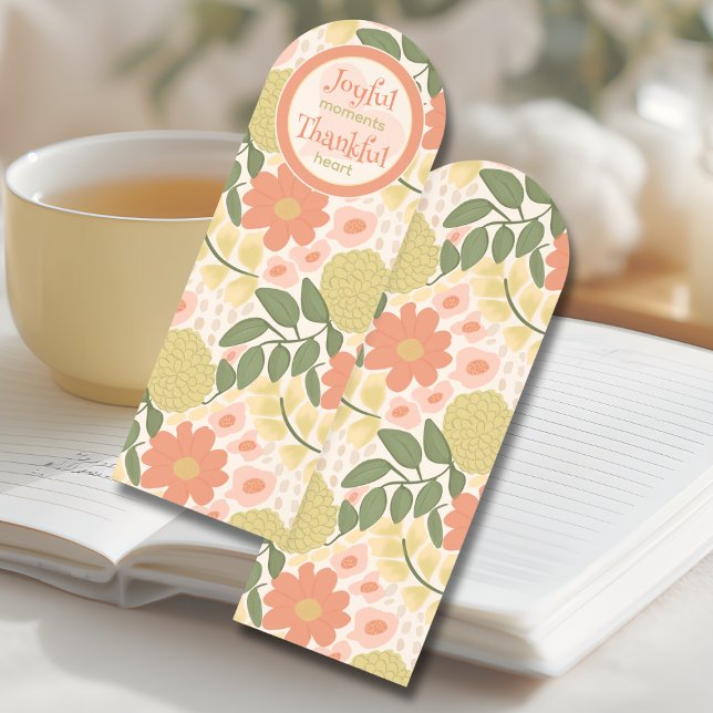 Inspirational Floral Bookmark – Joyful Moments (Inspirational Floral Bookmark - Gift for Readers, Teachers, or Yourself)