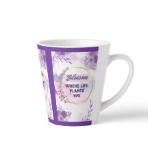 Inspirational Floral Ceramic Mug | Purple Tea Cup