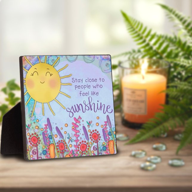 Inspirational Floral Cute Sunshine Quote  Plaque (Creator Uploaded)