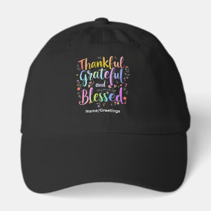 Inspirational Floral Gratitude Wreath Handcrafted Hat