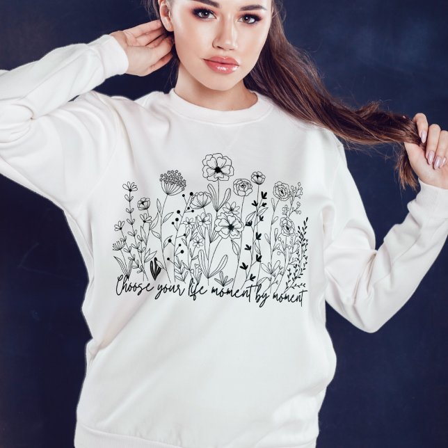Inspirational Floral Minimalist Women’s  Sweatshirt (Creator Uploaded)