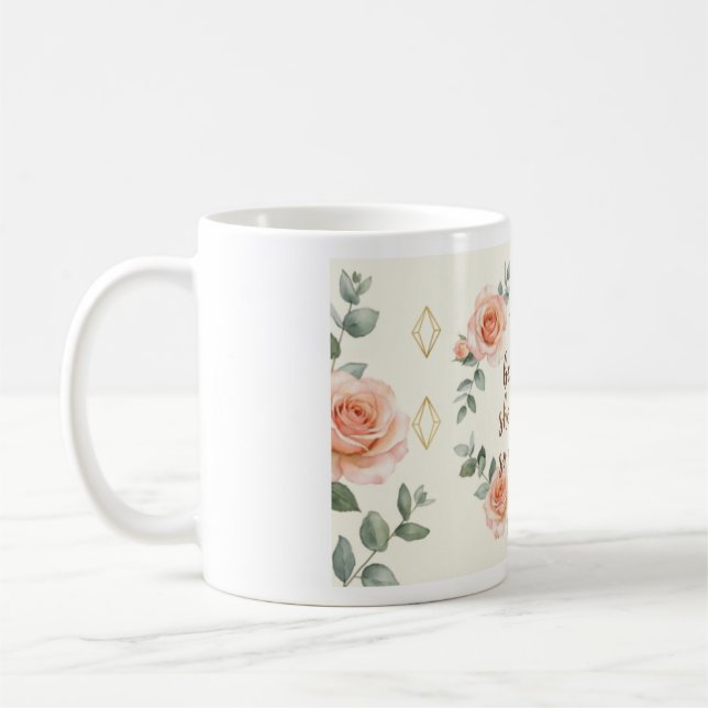 Inspirational Floral Mug | She Believed She Could  (Left)