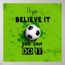 Inspirational football quote typography poster | Zazzle