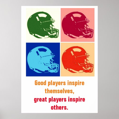 Inspirational Football Unique Artwork Pop Art Poster