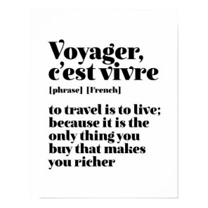 Inspirational French Travel Voyager C'est Vivre Poster
