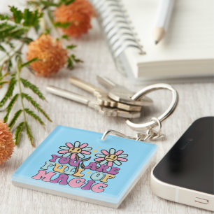 Inspirational Full of Magic Wordart Keychain