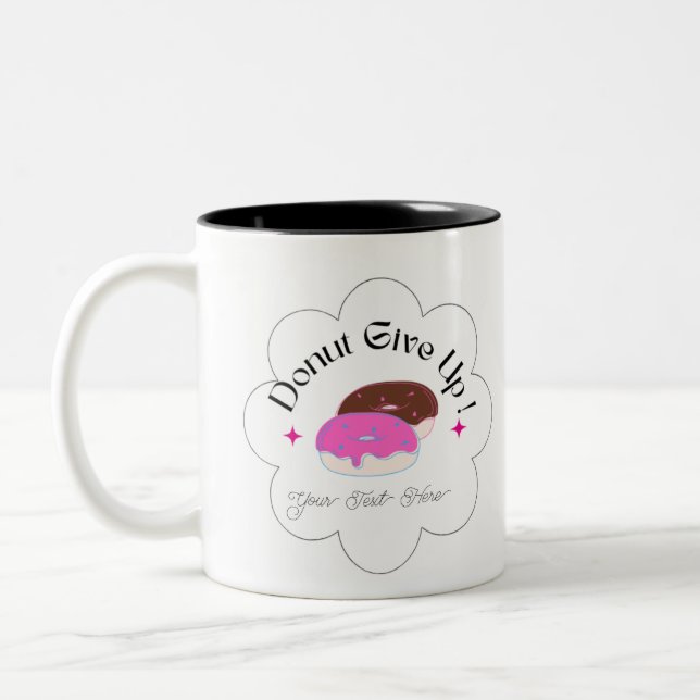 Inspirational Funny Custom Donut Two-Tone Coffee Mug (Left)