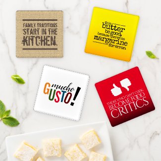 Inspirational Funny Kitschy Kitchen Humor Coaster Set