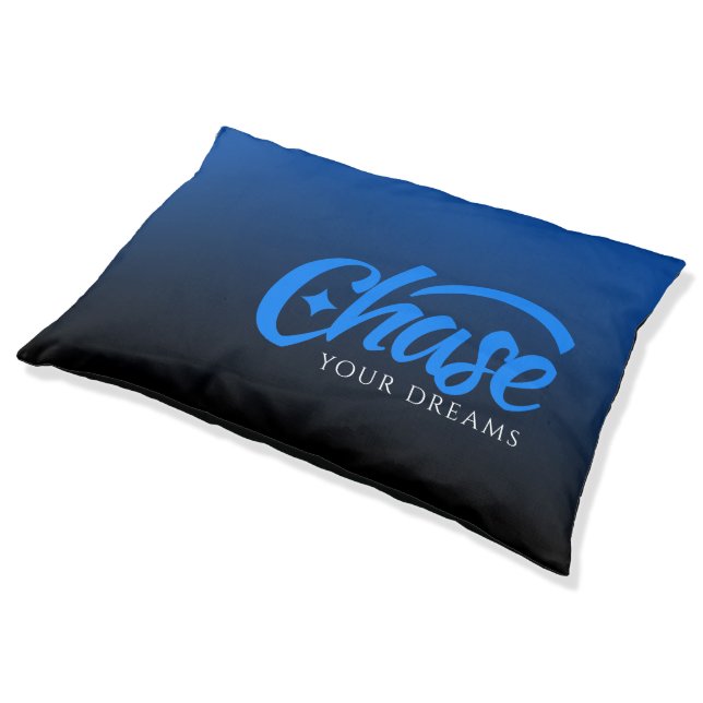 Inspirational Funny Quote Chase Your Dreams Pet Bed (Angled)