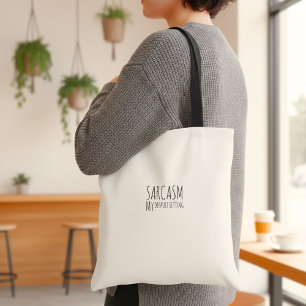 Inspirational funny quote humor typography tote bag