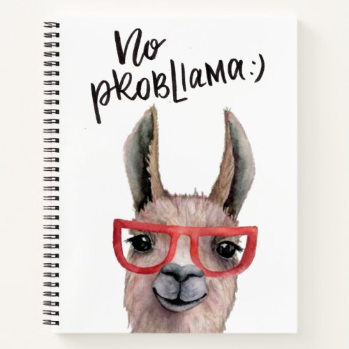 Inspirational Funny Watercolor Llama Notebook