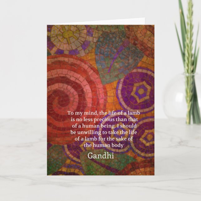 Inspirational Gandhi animal rights quote ART Card (Front)