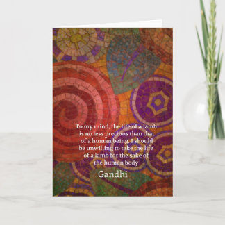 Inspirational Gandhi animal rights quote ART Card