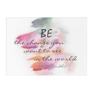 inspirational Gandhi quote be the change wall art